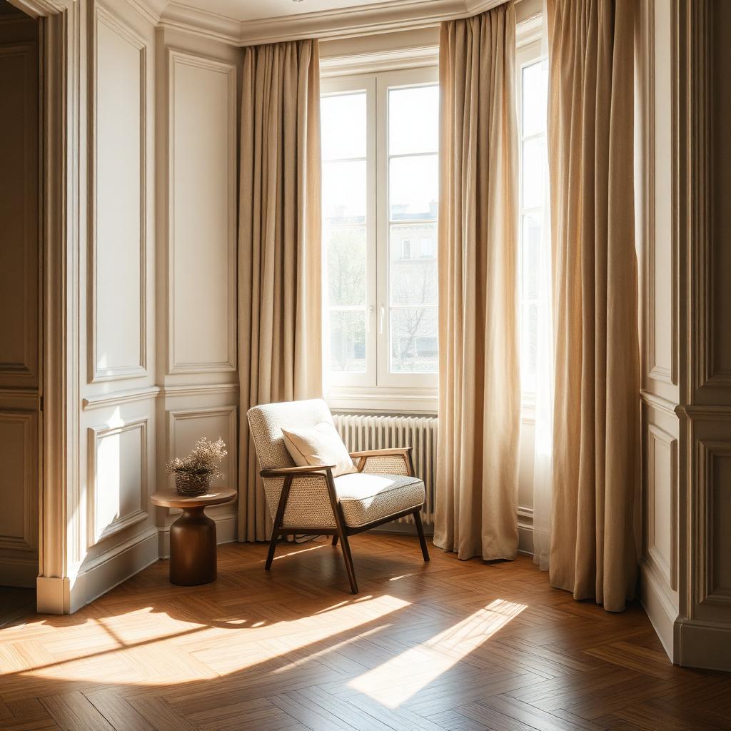 Parisian-style city apartment in morning light